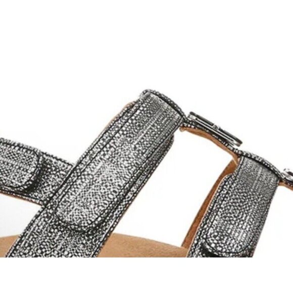 Vionic Sandal Womens 6 Wide Amber Black Metallic Adjustable Sandal New - Picture 4 of 7